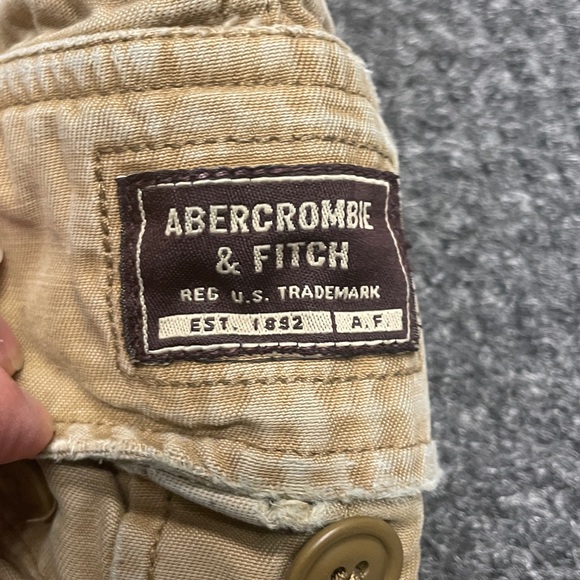 Abercrombie & Fitch Shorts Mens 33 Brown Khaki Vintage Fatigues Cargo Cut offs - Picture 3 of 6